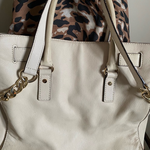 Michael-kors NORTH SOUTH hamilton embossed leather ivoryl shoulder bag - Picture 3 of 5